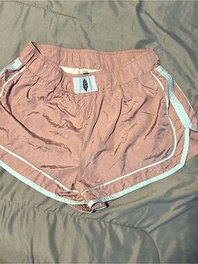 FP Movement by Free People Dusty Rose Athletic Shorts with White Trim